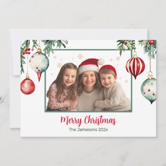 ヴィンテージオーナメントフォトクリスマスカード シーズンカード (正面)