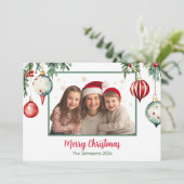 ヴィンテージオーナメントフォトクリスマスカード シーズンカード (スタンド正面)