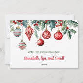 ヴィンテージオーナメントフォトクリスマスカード シーズンカード (裏面)