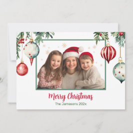 ヴィンテージオーナメントフォトクリスマスカード シーズンカード