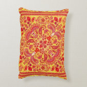 ヴィンテージオーナメントペイズリーバンダナプリントシルクネック  アクセントクッション (裏面(縦))