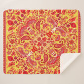 ヴィンテージオーナメントペイズリーバンダナプリントシルクネック  シェルパブランケット (正面(横))