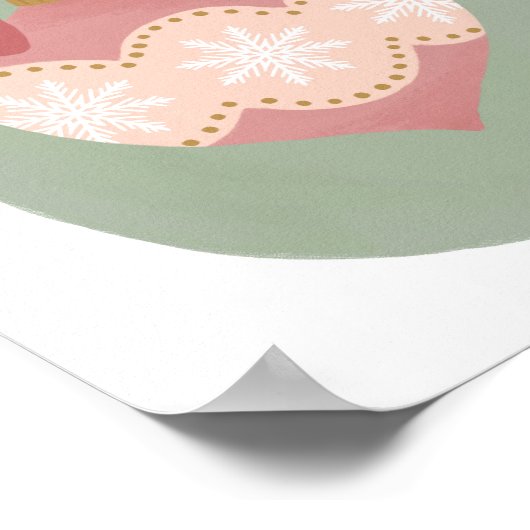 ヴィンテージオーナメントホリデーホームデコールウォールアート ポスター (角)