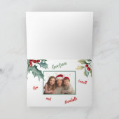 ヴィンテージオーナメントホリーフォトクリスマスカード シーズンカード (内部)