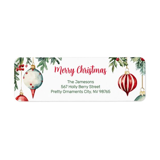 ヴィンテージオーナメントメリークリスマスラベル ラベル (正面)