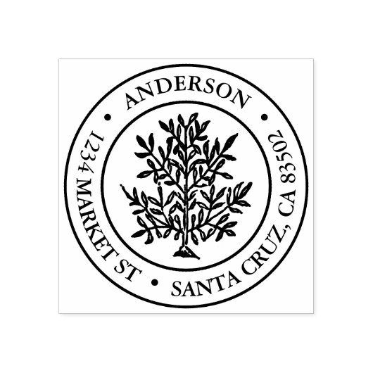 ヴィンテージオーナメントラウンド差出人住所 ラバースタンプ (インプリント)