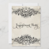 ヴィンテージオーナメント婚約パーティ 招待状 (裏面)