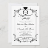 ヴィンテージオーナメント婚約パーティ 招待状 (正面)