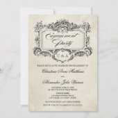 ヴィンテージオーナメント婚約パーティ 招待状 (正面)