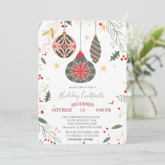 ヴィンテージオーナメント支社会社クリスマス 招待状 (スタンド正面)