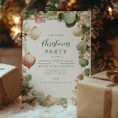 ヴィンテージオーナメント植物性クリスマスパーティー 招待状