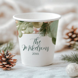 ヴィンテージオーナメント植物性クリスマスパーティー 紙コップ