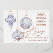 ヴィンテージオーナメント水色なし写真箔 箔シーズンカード (正面)