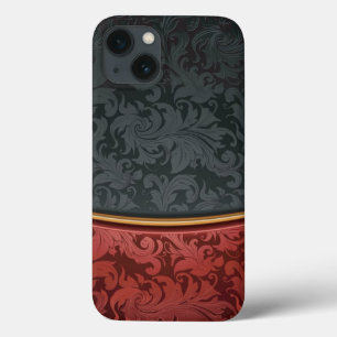 ヴィンテージオーナメント赤と黒 iPhone 13ケース