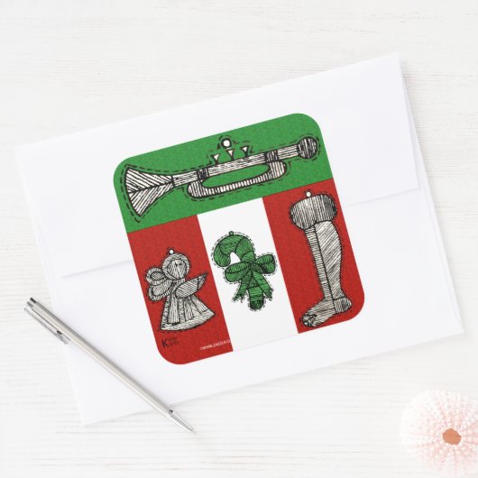 ヴィンテージオーナメント スクエアシール (封筒)