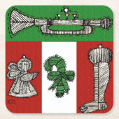 ヴィンテージオーナメント スクエアペーパーコースター (正面)