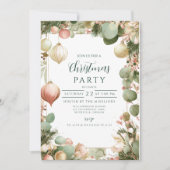ヴィンテージオーナメント ボタニカル クリスマスパーティ 招待状 (正面)