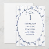 ヴィンテージオーバルネイビーブルーの結婚式座席表 (正面/裏面)