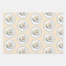 ヴィンテージオーバーザムーンベビーシャワーラッピング紙 ラッピングペーパーシート