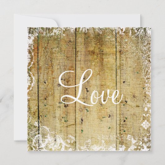 ヴィンテージオーバーレイ動揺してウッド結婚式招待状 招待状 (裏面)