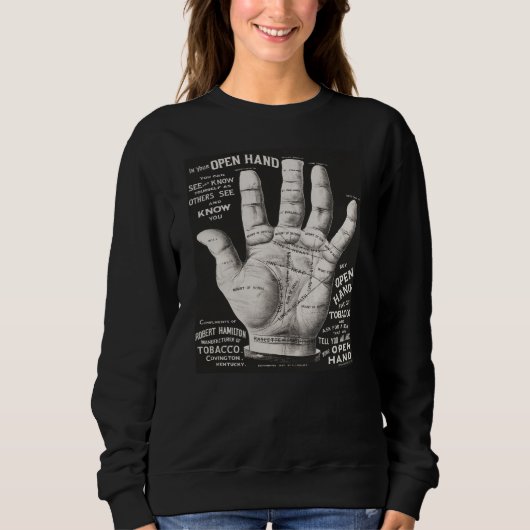 ヴィンテージオープンハンドパミストリープリント広告 スウェットシャツ (正面)