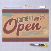 ヴィンテージオープンビジネスのレトロカフェガレージ 薄葉紙 (クラフト)