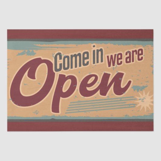 ヴィンテージオープンビジネスのレトロカフェガレージ 薄葉紙 (正面)