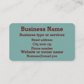 ヴィンテージオープンビジネスの看板レトロスタイル 名刺 (裏面)