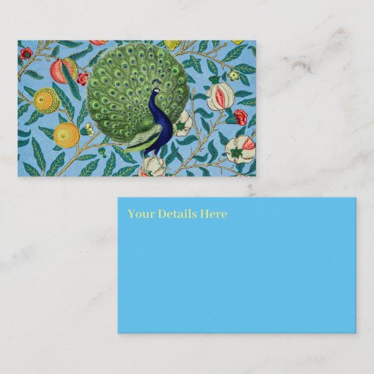 ヴィンテージオープンファンの羽ピーコック 名刺 (正面/裏面)