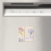 ヴィンテージオープンブックスタイルの花のママのアート マグネット (インサイチュ (食洗機))