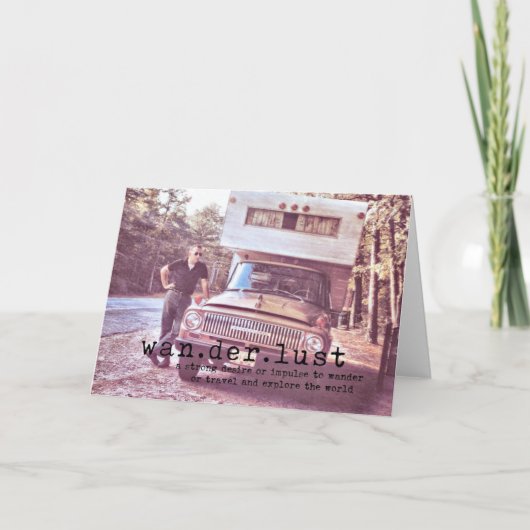 ヴィンテージオープンロードのグリーティングカード サンキューカード (正面)