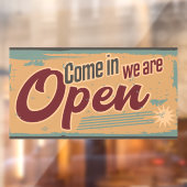 ヴィンテージオープン営業看板レトロカフェガレージ ウィンドウサイン (シート2)
