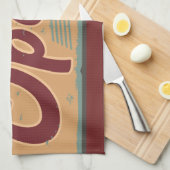 ヴィンテージオープン営業看板レトロカフェガレージ キッチンタオル (四つ折り)