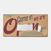 ヴィンテージオープン営業看板レトロカフェガレージ デスクマット (キーボード&マウス)