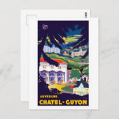 ヴィンテージオーベルンチャテルギオンフランス旅行ポスター ポストカード (正面/裏面)