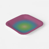 ヴィンテージオーラパープルグリーンアイボリーグラデーショングラデーション ペーパープレート (傾斜あり)