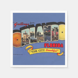 ヴィンテージオーランドフロリダ スタンダードカクテルナプキン