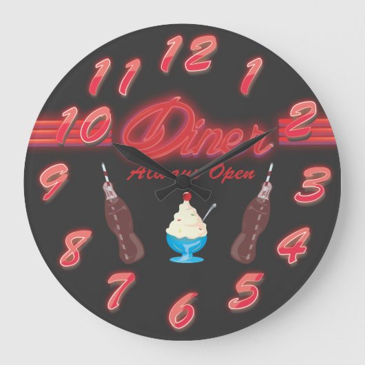 ヴィンテージオールアメリカンダイナー ラージ壁時計 (正面)
