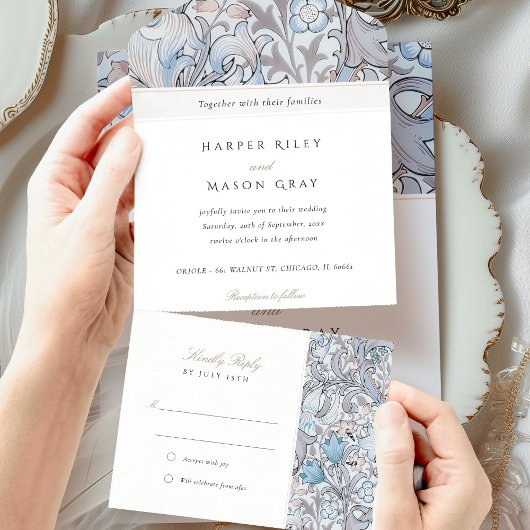 ヴィンテージオールインワンティアRSVP遠くに招待状 オールインワン招待状