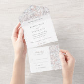 ヴィンテージオールインワンティアRSVP遠くに招待状 オールインワン招待状 (貼ってはがせる)