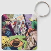 ヴィンテージオールドウェスト漫画ブックシーン キーホルダー (裏面)