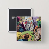 ヴィンテージオールドウェスト漫画ブックシーン 缶バッジ (正面&裏面)