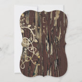 ヴィンテージオールドウッドつる植物スワールウェディング招待 招待状 (裏面)