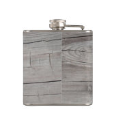 ヴィンテージオールドウッドデザインステンレス鋼スキットル フラスク (裏面)