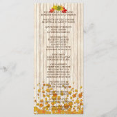 ヴィンテージオールドウッド秋の結婚式プログカスタムラム プログラム (裏面)