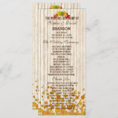 ヴィンテージオールドウッド秋の結婚式プログカスタムラム プログラム (正面/裏面)