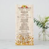 ヴィンテージオールドウッド秋の結婚式プログカスタムラム プログラム (スタンド正面)