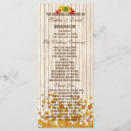 ヴィンテージオールドウッド秋の結婚式プログカスタムラム プログラム