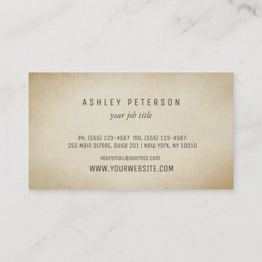 ヴィンテージオールドオークエレガント木 名刺 (裏面)