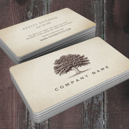 ヴィンテージオールドオークツリーエレガント名刺 || 名刺